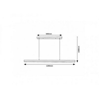 RABALUX Tariq, LED visilica mat crna aluminium, 30W, 1650lm, 4000K, š120cm, v130cm