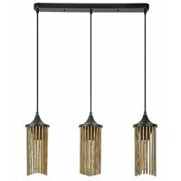 RABALUX Roxas, visilica 3xE27, metal crna/bakar sa tekstil kablom