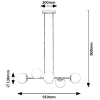RABALUX Kiara visilica E27 6x35W L91cm