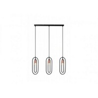 RABALUX Rovier, visilica metal crna/bakar 3xE27, v150cm