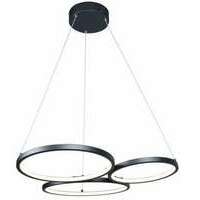 RABALUX Formand, visilica 3 prstena crna, LED 38W, 1100lm, 3000K, 61x48cm