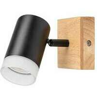 RABALUX Toras, drvena zidna lampa sa metalnim crnim abažurom, GU10 1x5W IP20