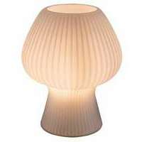 RABALUX Vinelle, stona staklena lampa bela E14, visina 18,5cm, tekstilni kabal sa prekidacem