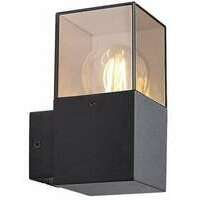 RABALUX Loanda, spoljna zidna E27, crna aluminium, dimljena maska plasticna, dimenzije 8x16cm, distance from the wall: 11cm,  IP54