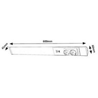 RABALUX Bilal, nocno svetlo LED 18W, 1750lm, 4000K, 60cm, beli aluminium, sadrži dve uticnice i USB port, IP20