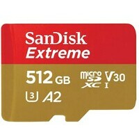 SANDISK SDXC 512GB Extreme micro 190MB / s UHS-I Class10 U3 V30+Ad