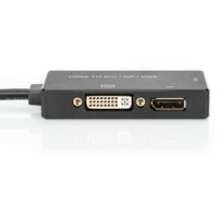 DIGITUS Adapter HDMI na DP/DVI/VGA 0.2m crni