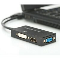 DIGITUS Adapter HDMI na DP/DVI/VGA 0.2m crni
