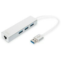 DIGITUS USB hub 4 3.0 porta + Lan adapter