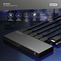DIGITUS HDMI switch 5x1 4K 60Hz