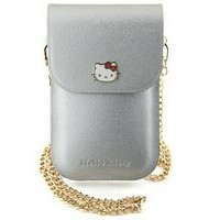 HELLO KITTY Leather Wallet Phone bag Silver