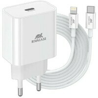 RIVACASE PS4101 WD5, 20W, USB-C  /  Lightning cable, White