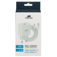 RIVACASE PS4101 WD5, 20W, USB-C / Lightning cable, White