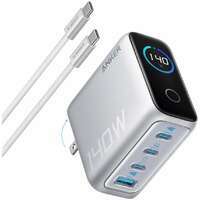 ANKER Charger (140W, 4-Port, PD 3.1) with USB-C Cable Silver (B2697G41)