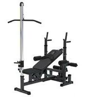 GORILLA SPORTS Benc klupa sa dodacima za vezbanje (Multifunkcionalna  /  Crna)