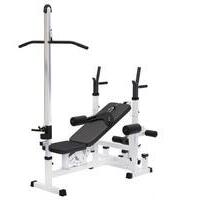 GORILLA SPORTS Benc klupa sa dodacima za vezbanje (Multifunkcionalna  /  Bela)