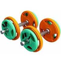 GORILLA SPORTS 2 Kratke sipke sa sigurnosnim oprugama + Gumirani tegovi (ukupno 20 kg)