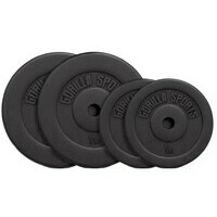 GORILLA SPORTS Set tegova oblozenih plastikom 30 kg (2x5 + 2x15 kg)