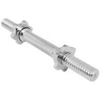 GORILLA SPORTS Kratka srebrna sipka za bucice (42 cm + 2 zvezdaste matice za zavrtanje)