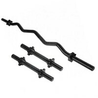 GORILLA SPORTS Kriva EZ sipka + 2 Kratke sipke sa zvezdastim maticama (Crna boja)