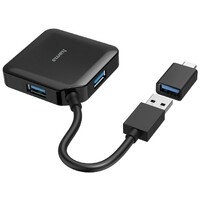 HAMA USB 3.2 HUB 1:4 5Gbit/s + USB-C adapter