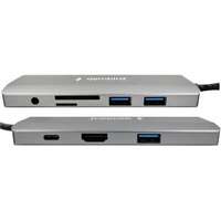 GEMBIRD A-CM-COMBO9-03 USB Type-C 9-in-1 multi-port adapter USB-C+HUB+HDMI+PD+card+ RJ45